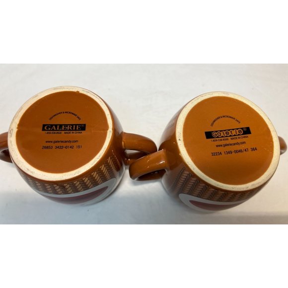 Monkey Hot Cocoa Mugs Set of 2 Kids Fun Ceramic Pottery 2 Handles - Picture 5 of 7